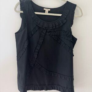 J. Crew Ruffled Sleeveless Silk Top